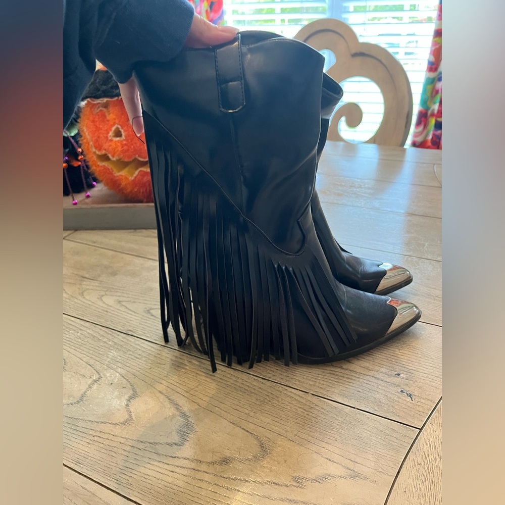 Black booties! Worn once!